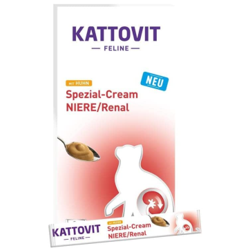 Katzen - Snacks KATTOVIT Feline Spezial-Cream Niere/Renal Huhn, 6 x 15 g