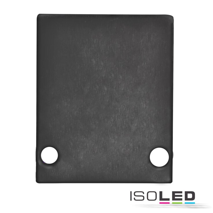 Endkappe EC89B Aluminium schwarz RAL 9005 für Profil HIDE SINGLE inkl. Schrauben
