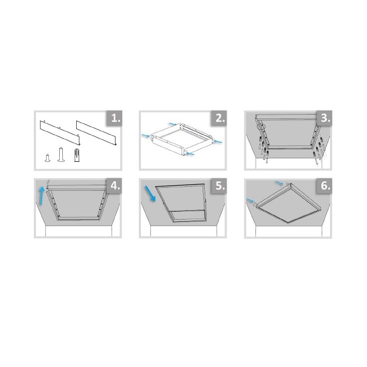 Aufbaurahmen weiß RAL 9016 für LED Panel 600