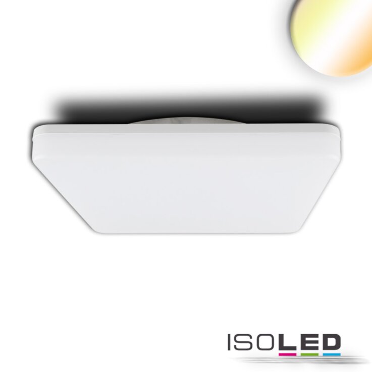 LED Decken/Wandleuchte 24W, quadratisch, IP54, ColorSwitch 3000K|4000K, weiß