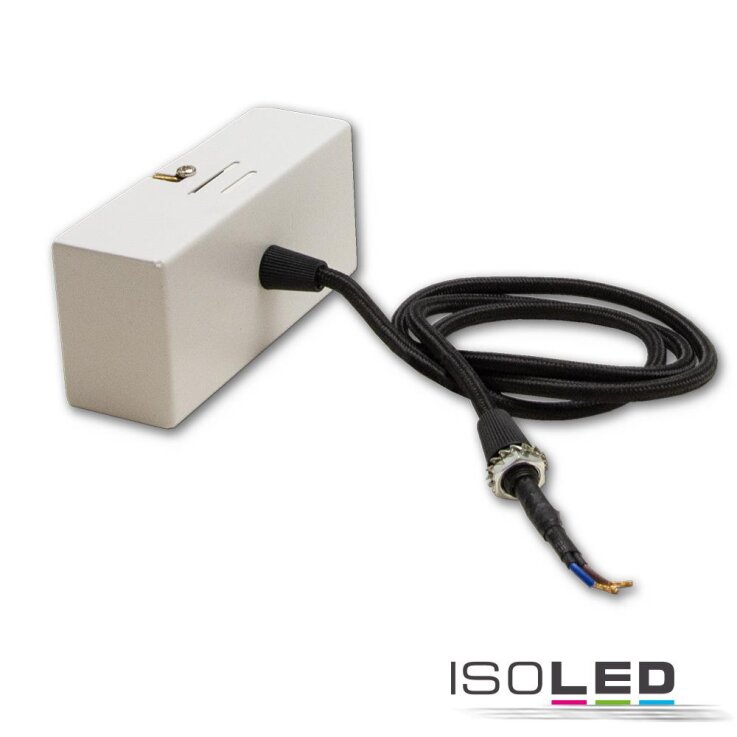 Deckenbaldachin eckig weiß inkl. 2-poliges Stoffkabel 1,5m mit Gegenverschraubung