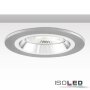 ISOLED Einbaurahmen Kombi f&uuml;r GU10/MR16, Alu geb&uuml;rstet + wei&szlig;-silber