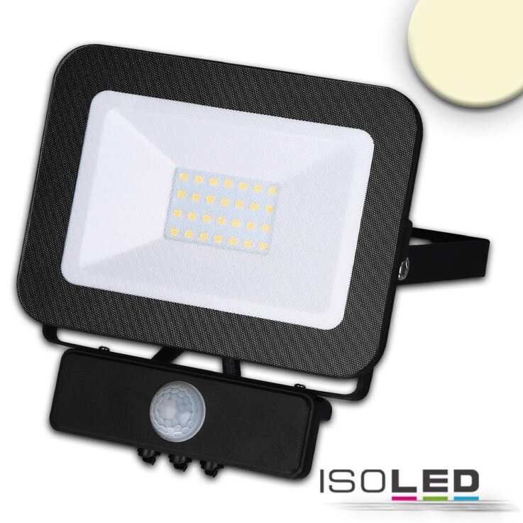 LED Fluter mit PIR-Bewegungssensor 30W, warmweiß, schwarz, IP65