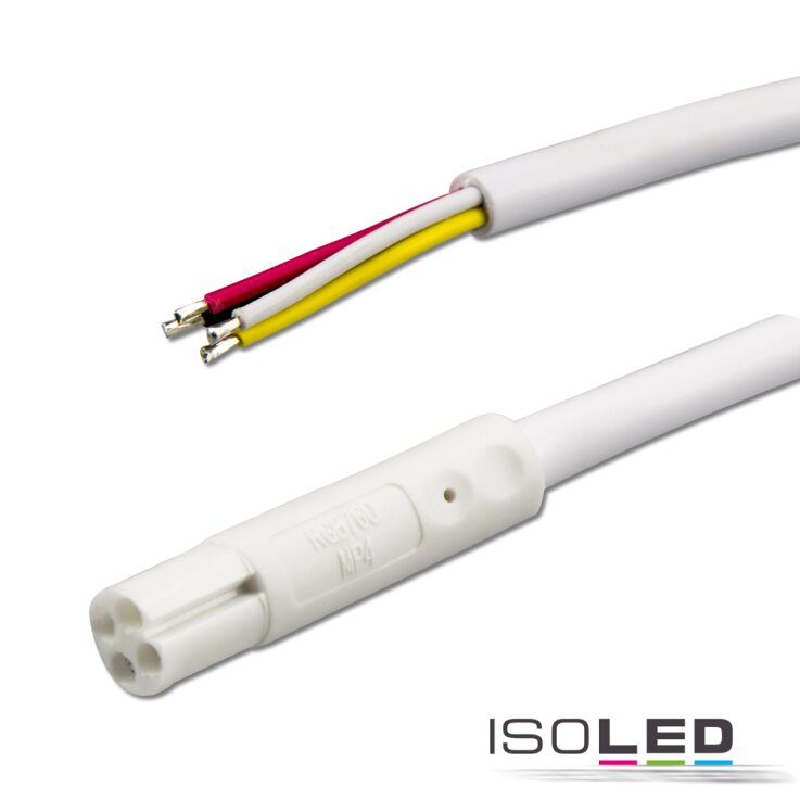 Mini-Plug RGB Anschlusskabel male, 1m, 4-polig, IP54, weiß, max. 48V