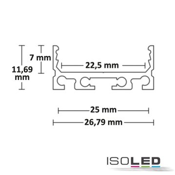 LED Aufbauprofil SURF24 FLAT V1 Aluminium schwarz RAL...