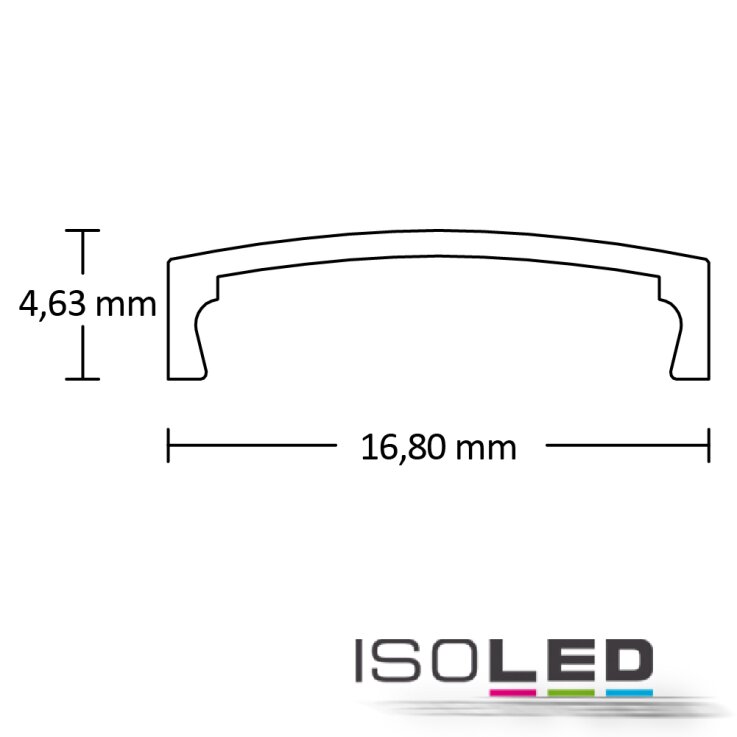 Abdeckung COVER3 opal/satiniert 200cm für Profil SURF12 RAIL/BORDERLESS (FLAT))