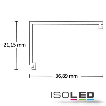 Abdeckung COVER15 opal/satiniert 200cm für Profil...