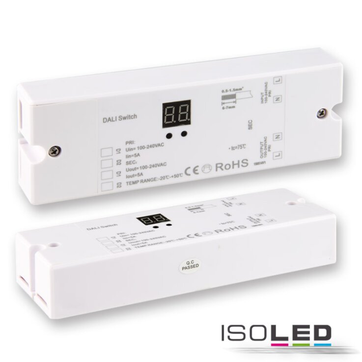 ISOLED DALI 1 Adresse Schaltrelais, 1 Kanal, 100-240V AC, 5A Schaltleistung