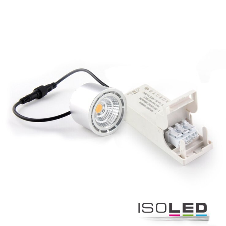 LED Spot SUNSET GU10 10W, silber, 45°, 2000-2800K, externer Trafo, Dimm-to-warm