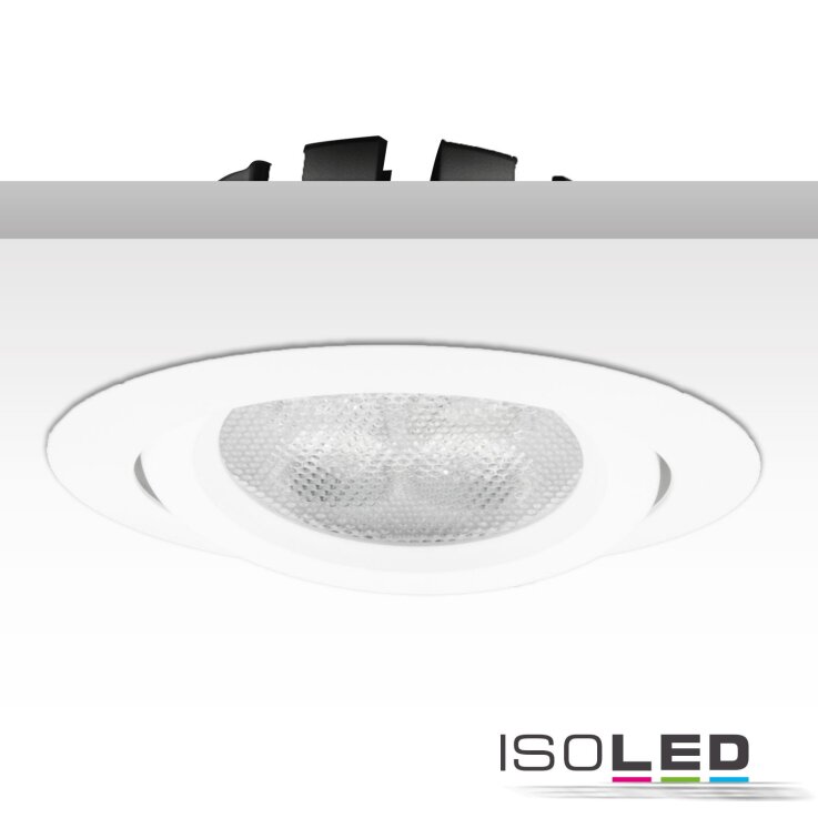 LED Einbaustrahler, weiß, 8W, 72°, rund, warmweiß, dimmbar