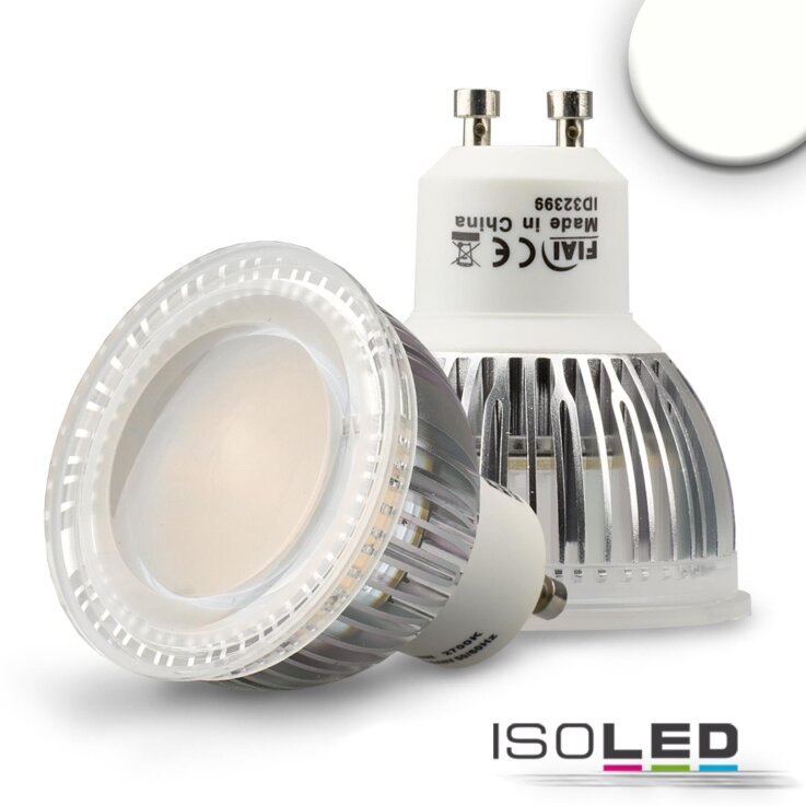 ISOLED GU10 LED Strahler 6W Glas diffuse, 120°, neutralweiß