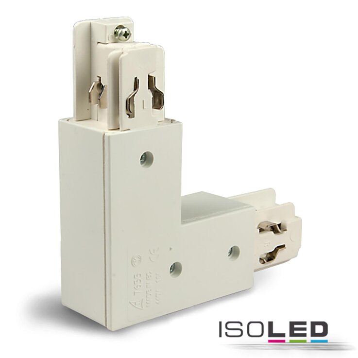 3-Phasen Classic L-Verbinder N-Leiter außen, Schutzleiter innen, weiß