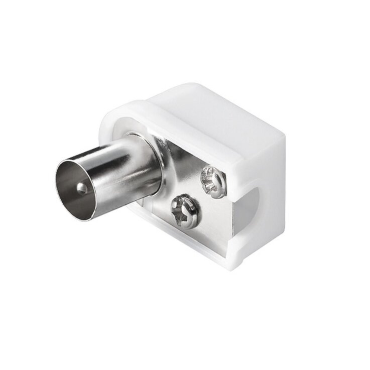 CS 1002 Koaxial Winkel Rundstecker 9,5 mm, Schraubbefestigung Plastikgehäuse