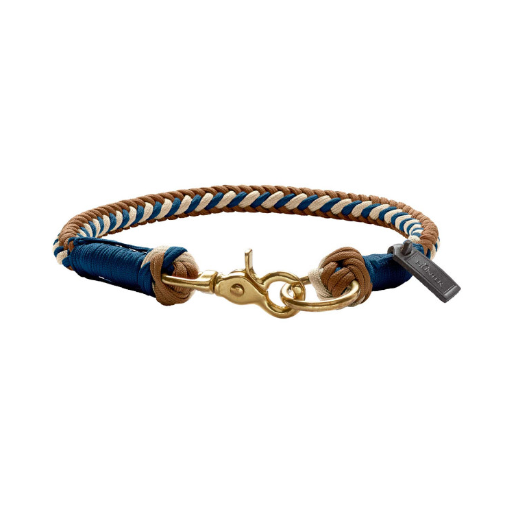 HUNTER Hundehalsband S-M, B: 1,4 cm, Halsumfang: 40 cm, blau/beige