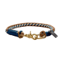 HUNTER Hundehalsband S-M, B: 1,4 cm, Halsumfang: 40 cm, blau/beige