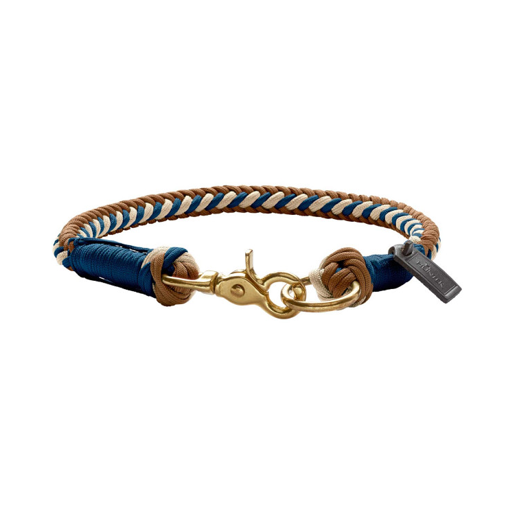 HUNTER Halsband Tinnum, M, B: 1,4 cm, Halsumfang: 45 cm, blau/ beige