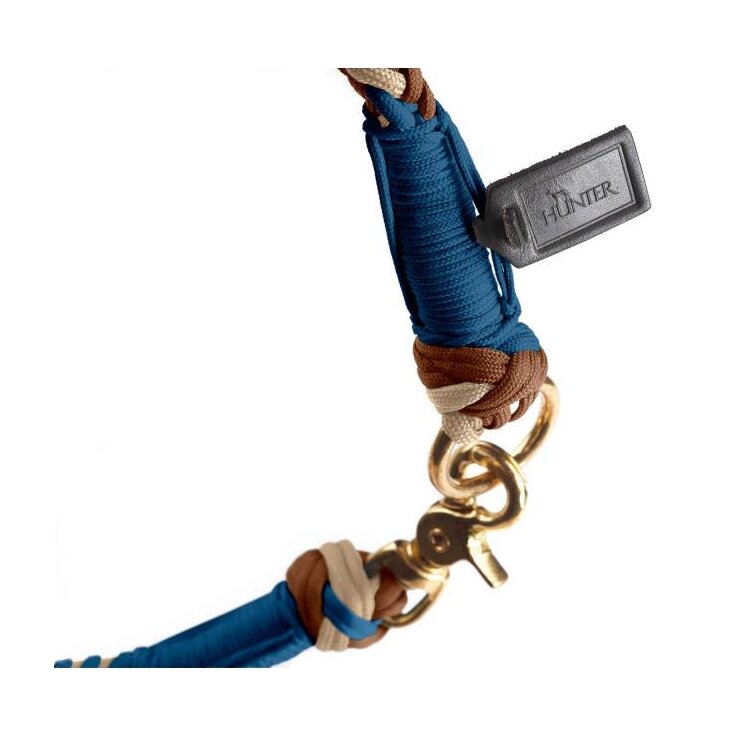 HUNTER Halsband Tinnum, M-L, B: 1,4 cm, Halsumfang: 50 cm, blau/beige