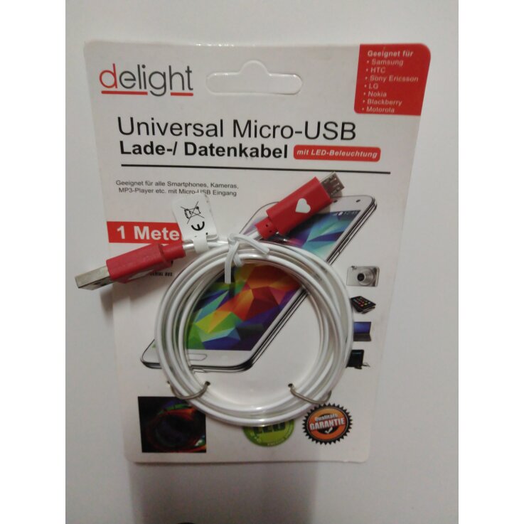 Universal Micro USB Lade-/Datenkabel mit Led Beleuchtung