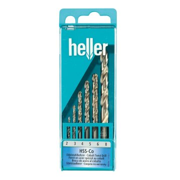 HELLER HSS Cobalt-Edelstahlbohrersatz, 6-tlg., 2–8 mm