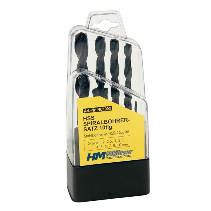 HM-MÜLLNER HSS Spiralbohrersatz, 10-tlg., 2–10 mm