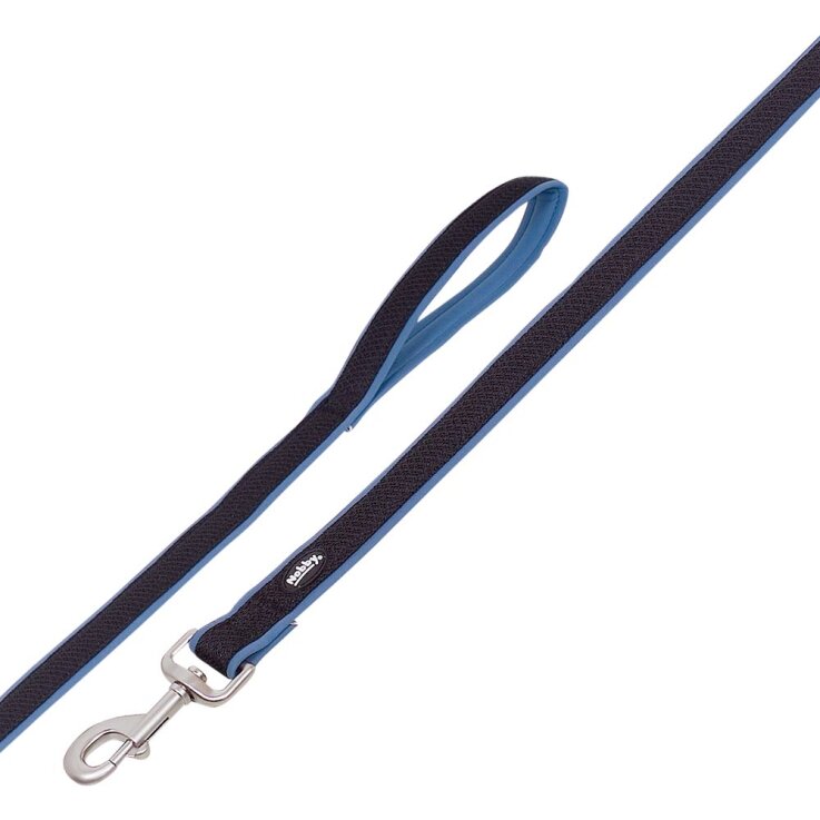 NOBBY Leine "Mesh Preno", blau, M-L, L: 120 cm, B: 20/25 mm