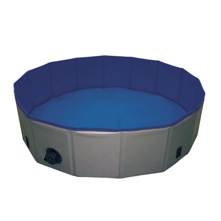 NOBBY Hundepool inkl. Abdeckung, grau/blau, L, Ø 160 x 30 cm