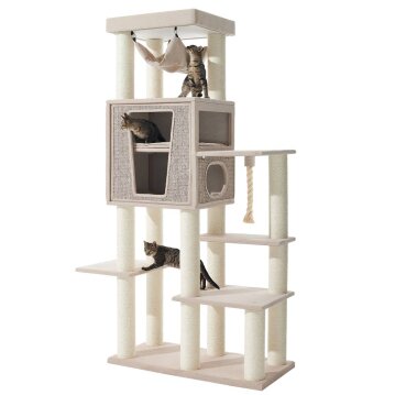 NOBBY Kratzbaum "KASIL", cream Leinenoptik, 203 cm