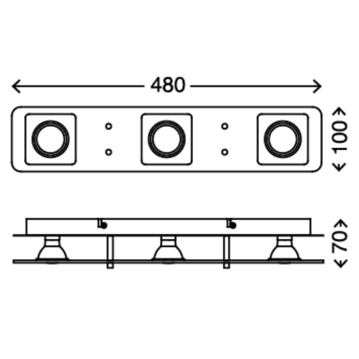 Briloner LED Super Living Led-deckenleuchte chrom 3xGU10