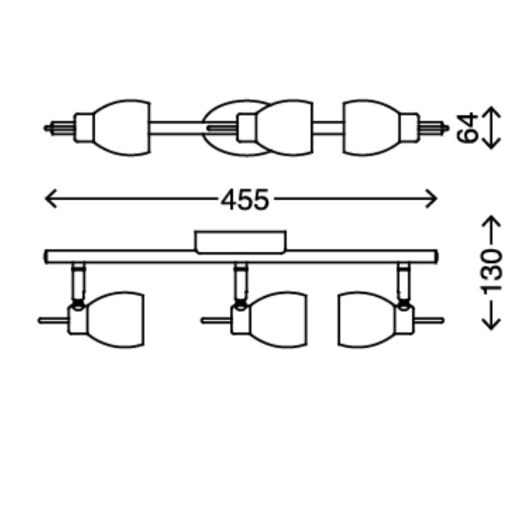 Briloner LED Deckenleuchte 3-flammig TWO