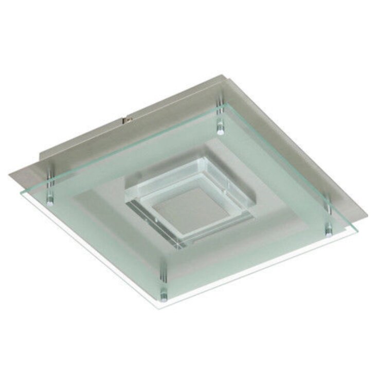 Briloner LED-Deckenleuchte, Deckenlampe, 10,5 Watt 1000 Lumen , Glas, eckig