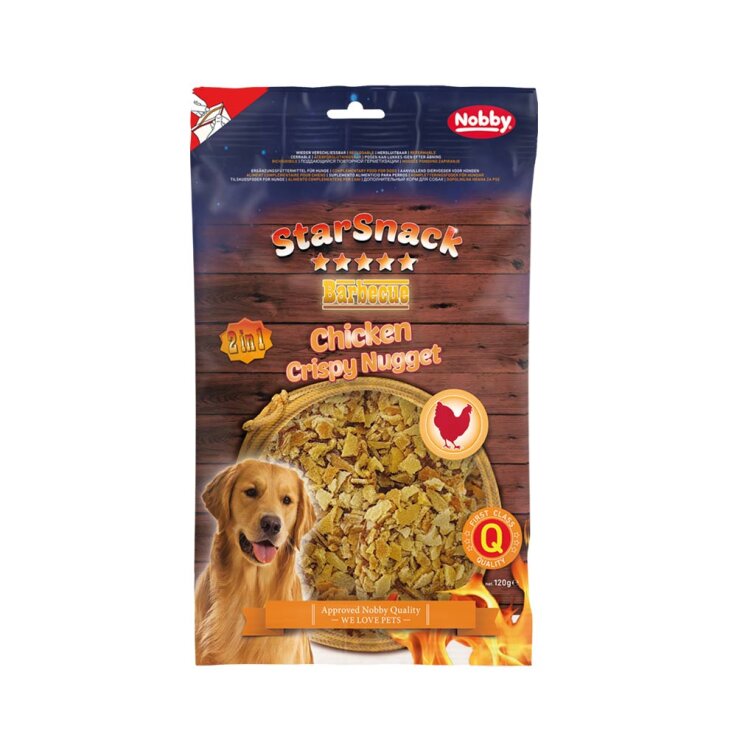 Hunde - Leckerli NOBBY Star Snack BBQ Chicken Crispy Nugget, 120 g