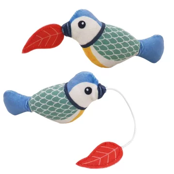 NOBBY Pl&uuml;schvogel zum Aufziehen mit Catnip, 10 cm