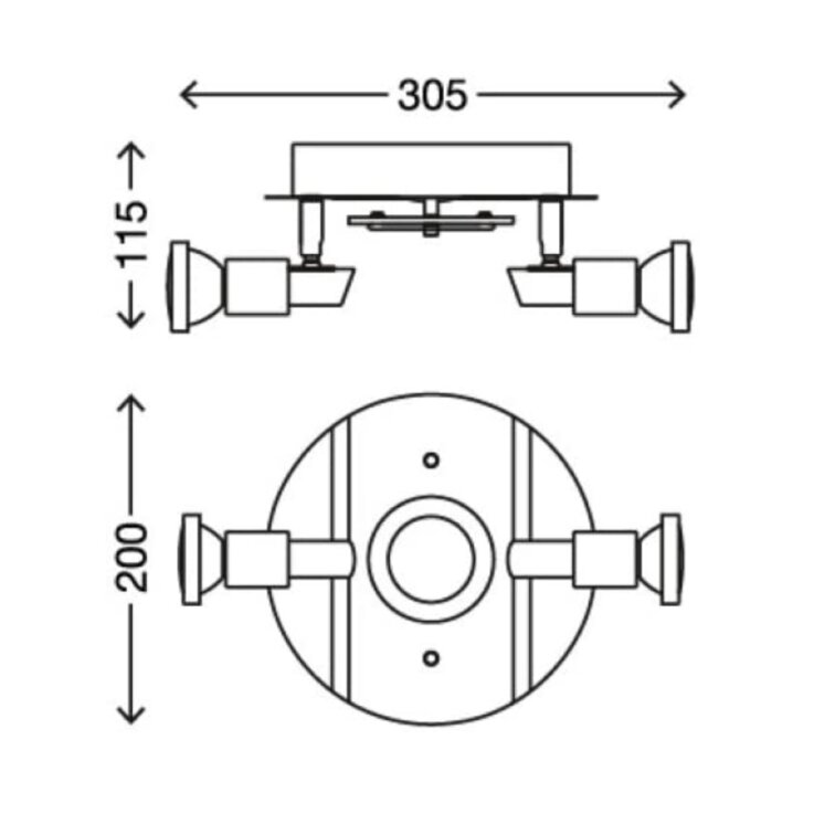 Briloner 3595-032 - LED Spotlight RIPOSO 1xLED/5W/230V + 2xGU10/3W