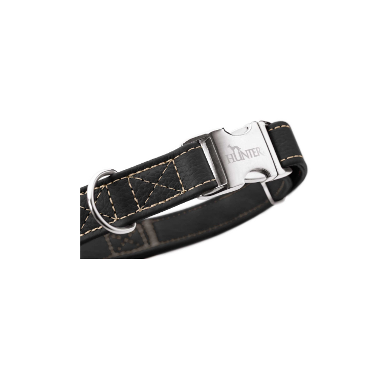 HUNTER Halsung Cannes Alu-Strong 45-65/ XL, Rindsleder  schwarz