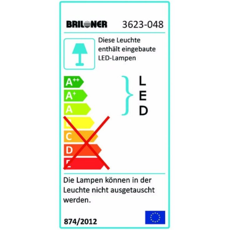 Briloner LED Deckenleuchte 4-flammig AGILED chrom, 33x27x5,4cm, 5W