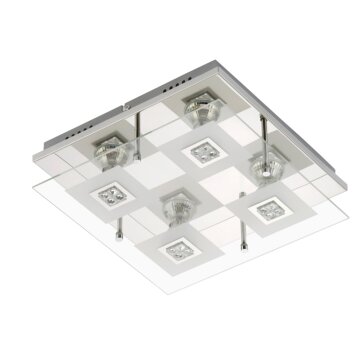 LED Deckenleuchte Chrom 4 Flammig 3195048 GU10 Glas Metall