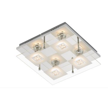 LED Deckenleuchte Chrom 4 Flammig 3195048 GU10 Glas Metall