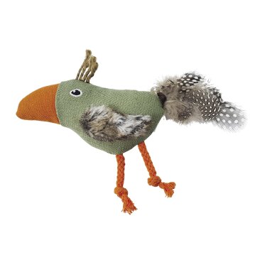 NOBBY Stoffvogel mit Matatabi, bunt, 13 cm