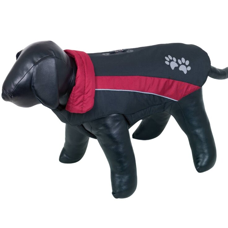 NOBBY „SABI“ Hundemantel, schwarz-bordeaux, 32 cm