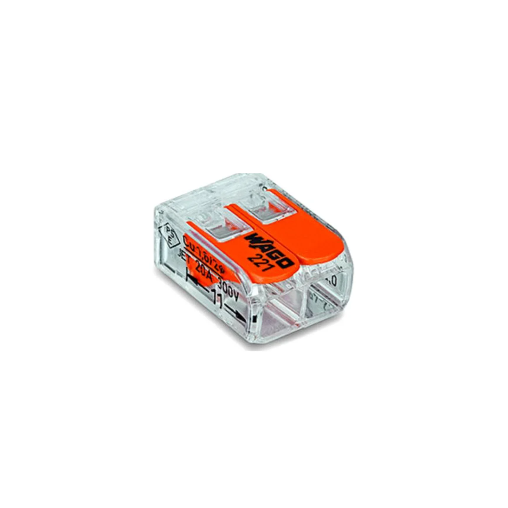 WAGO 2-Leiter-Klemme COMPACT transparent Bedienhebel 0,14-4mm²