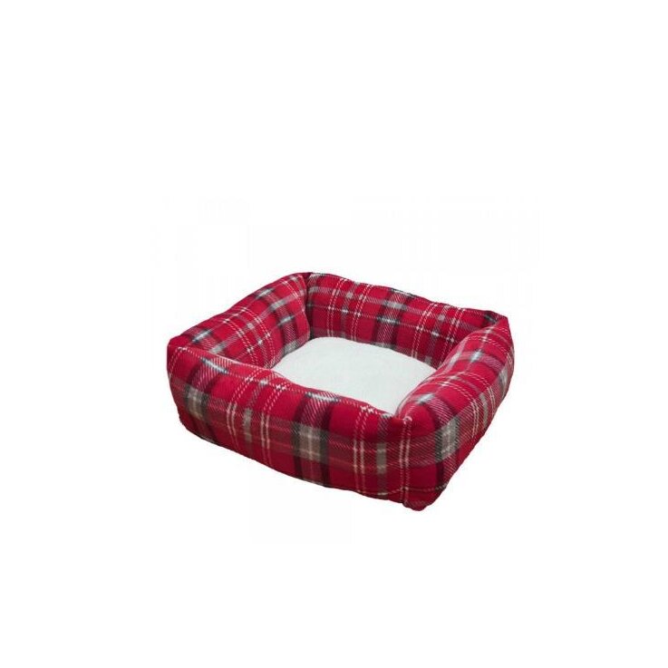 NOBBY XMAS Komfort Bett eckig "KARELI" Rot, 70 x 70 x 21 cm