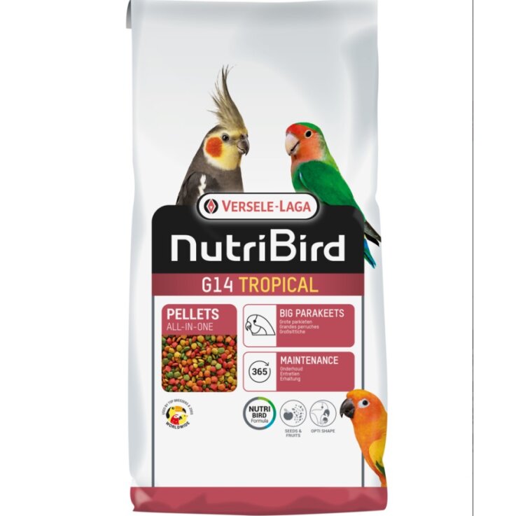 NUTRIBIRD G14 Tropical Extrudierte Pellets, für Sittiche, vielfärbig, 10 kg