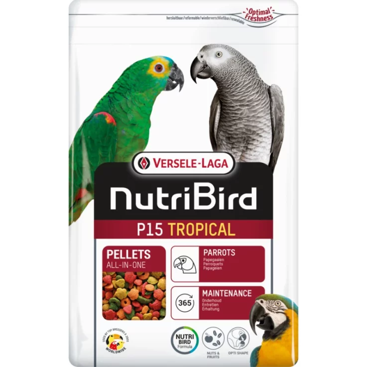 NUTRIBIRD P15  TROPICAL Extrudierte Pellets, für Papageien, vielfärbig, 1 kg