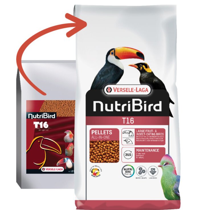 NUTRIBIRD T16 Extrudierte Pellets, für Frucht und Insektenfressende Vögel, 10 kg