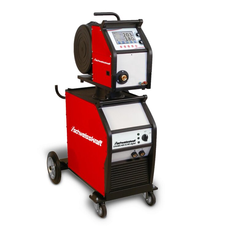 SCHWEISSKRAFT Fahrbarer MIG/MAG-Inverter SYN-MIG 403i SC-WS digital