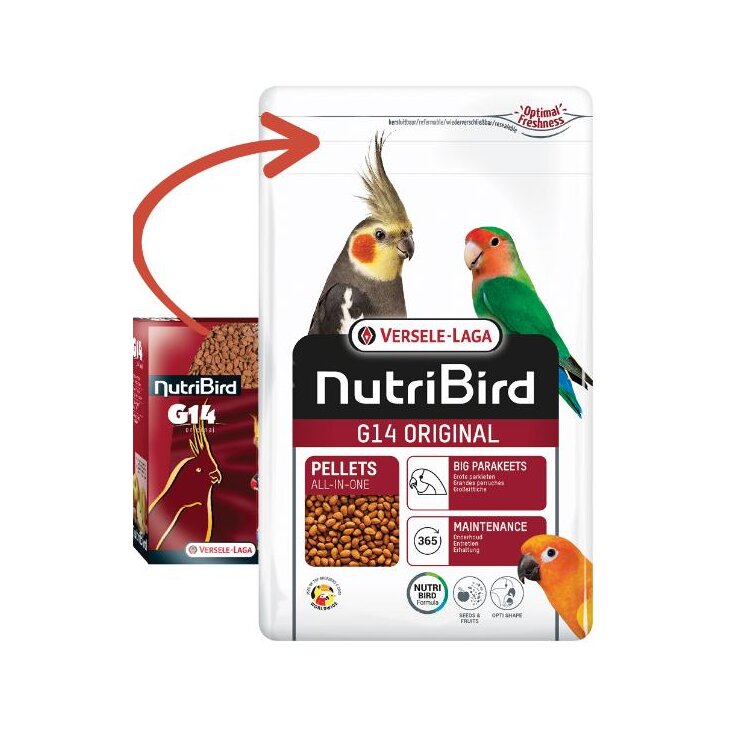 NUTRIBIRD G 14 Original Extrudierte Pellets, für Sittiche, 1 kg