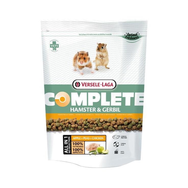COMPLETE Hamster & Gerbil, Proteinreiche All-in-one-Extrudate für Hamster und Rennmäuse, 500 g