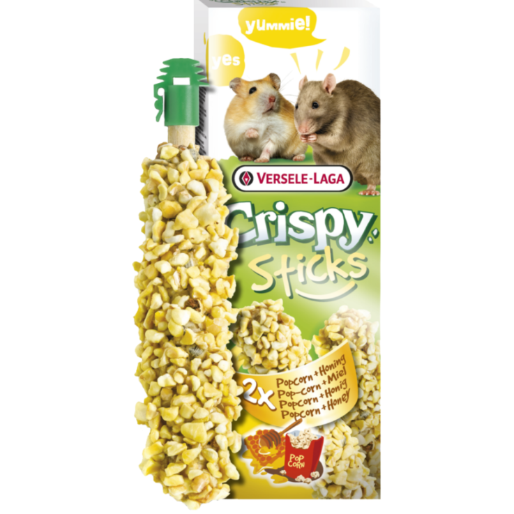 VERSELE-LAGA CRISPY Sticks für Hamster & Ratten, Popcorn und Honig, 2 Stk., 100 g