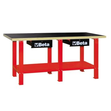 BETA Werkbank mit Arbeitsfläche Holz Rot