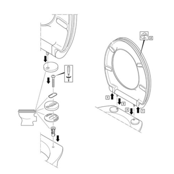 WC-Sitz Lanca II mit Absenkautomatik Duroplast Friedenstaube